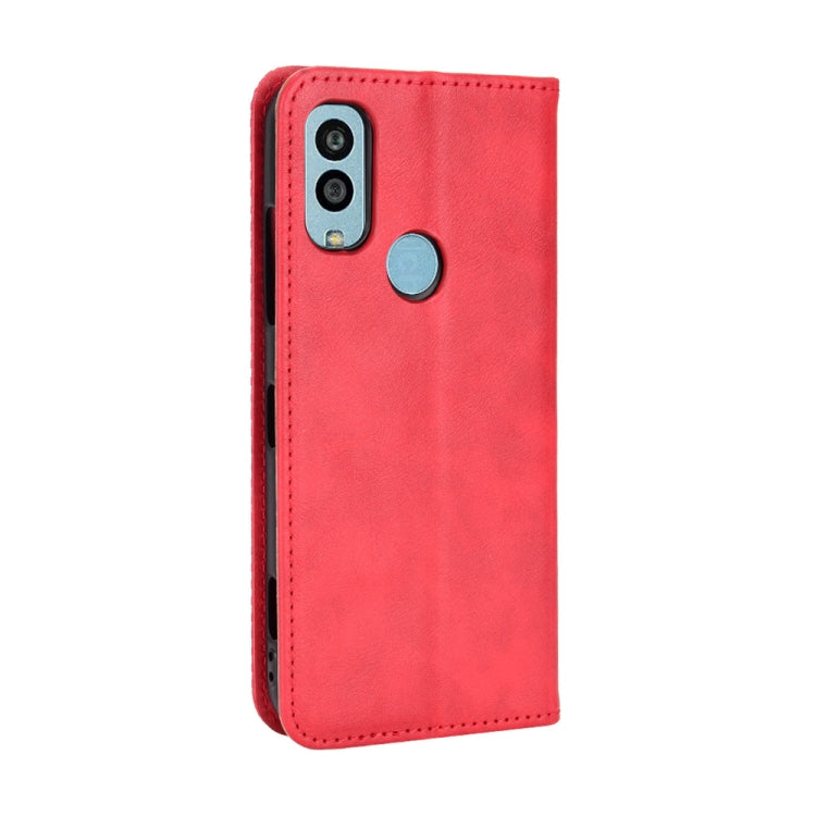 For Kyocera Android One S10 Magnetic Buckle Retro Texture Leather Phone Case