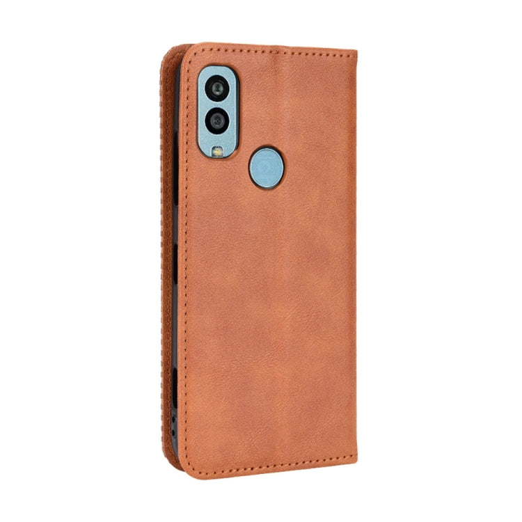 For Kyocera Android One S10 Magnetic Buckle Retro Texture Leather Phone Case
