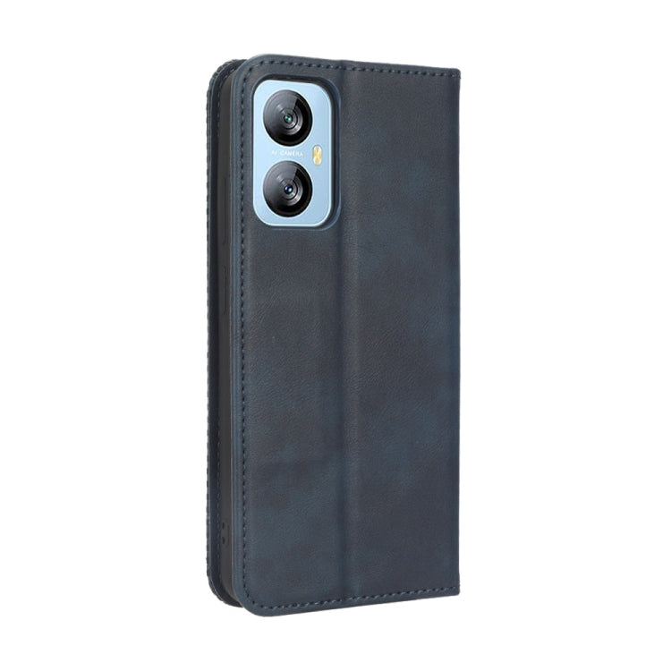 For Blackview A52 Magnetic Buckle Retro Texture Leather Phone Case