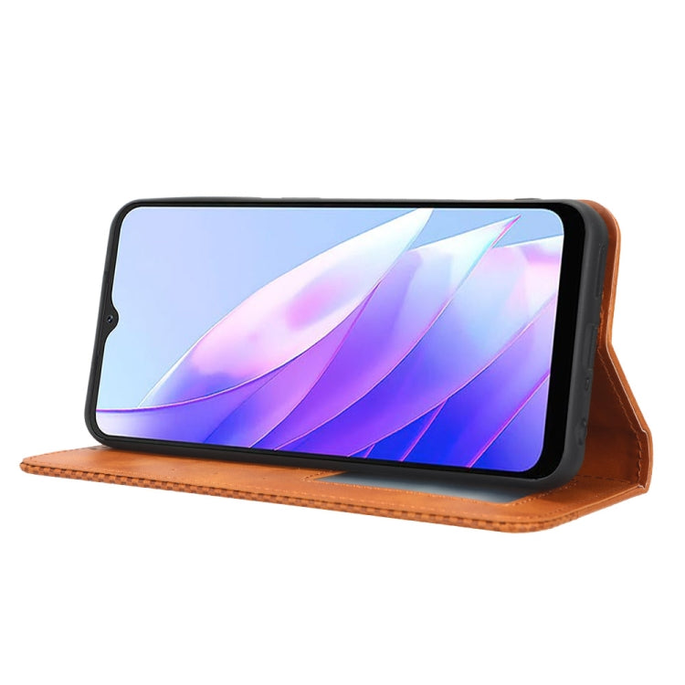 For Blackview A52 Magnetic Buckle Retro Texture Leather Phone Case