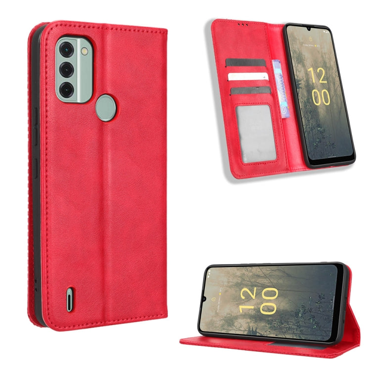 For Nokia C31 Magnetic Buckle Retro Texture Leather Phone Case