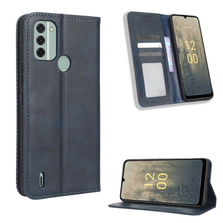 For Nokia C31 Magnetic Buckle Retro Texture Leather Phone Case