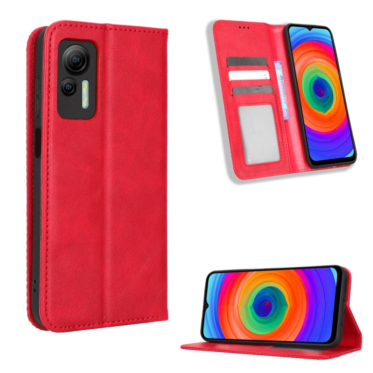 For Ulefone Note 14 Magnetic Buckle Retro Texture Leather Phone Case