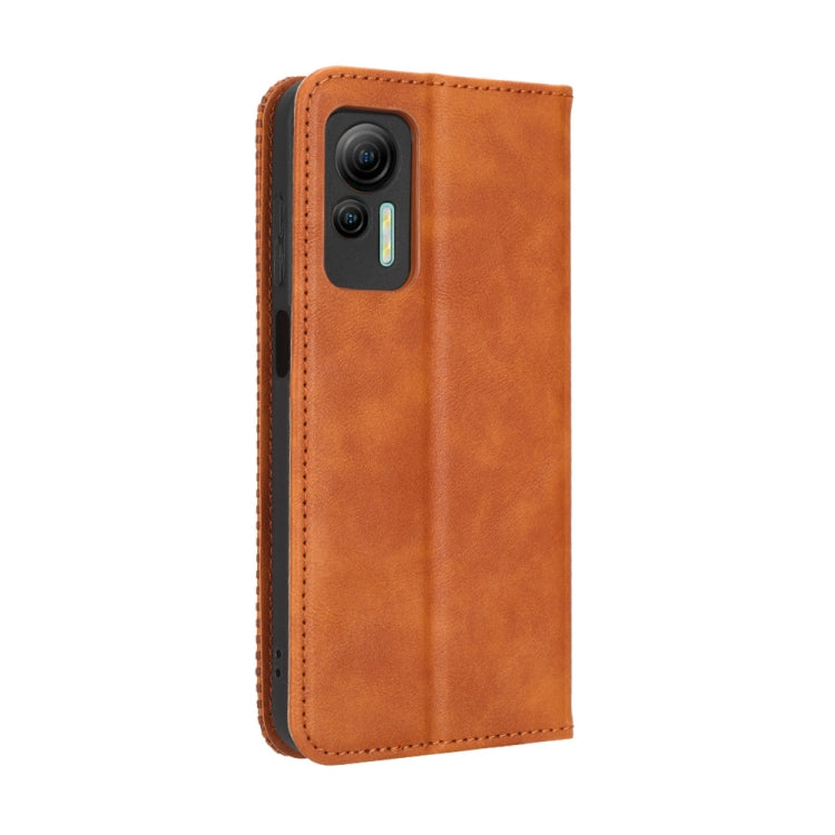 For Ulefone Note 14 Magnetic Buckle Retro Texture Leather Phone Case