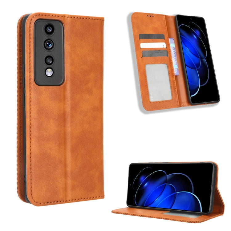For Honor 80 GT Magnetic Buckle Retro Texture Leather Phone Case