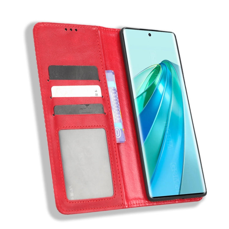 For Honor X9A / X40 / Magic5 Lite 5G Magnetic Buckle Retro Texture Leather Phone Case