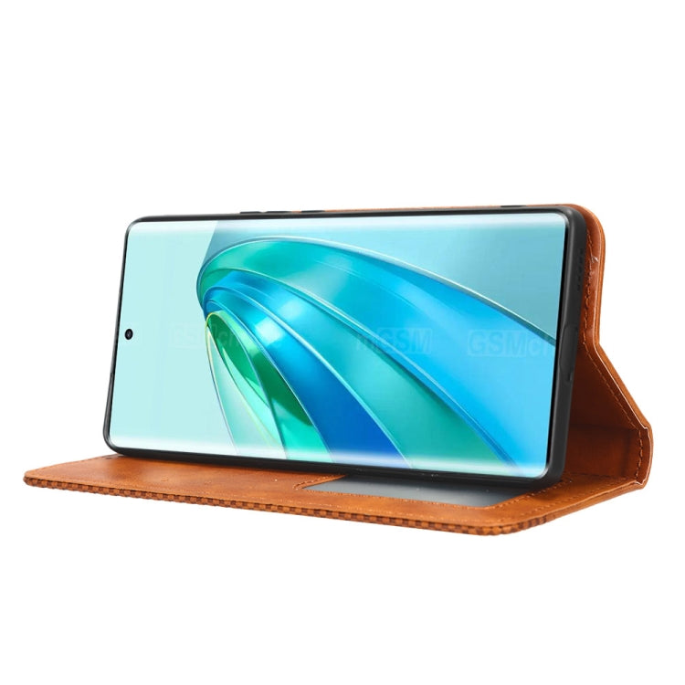 For Honor X9A / X40 / Magic5 Lite 5G Magnetic Buckle Retro Texture Leather Phone Case