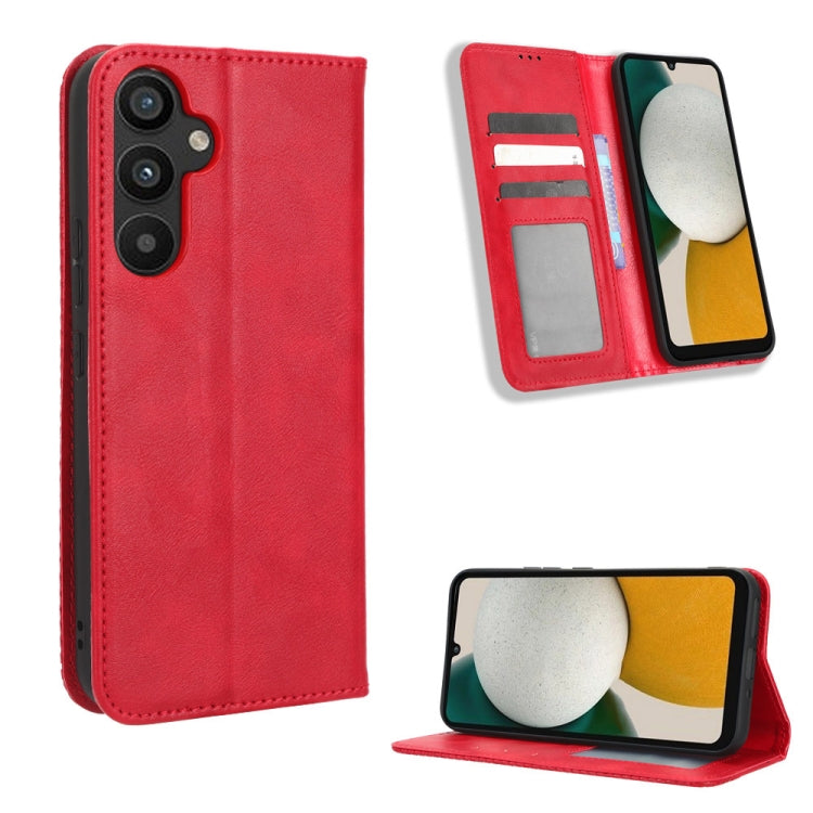For Samsung Galaxy A34 5G Magnetic Buckle Retro Texture Leather Phone Case