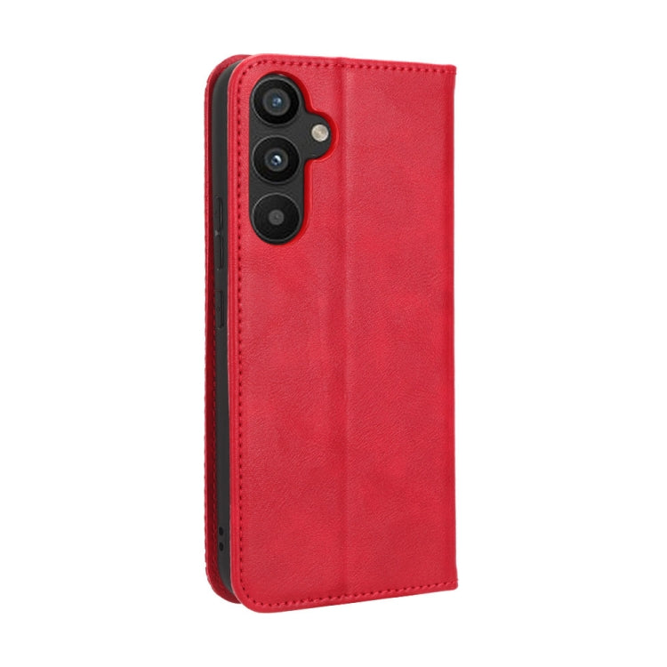 For Samsung Galaxy A34 5G Magnetic Buckle Retro Texture Leather Phone Case