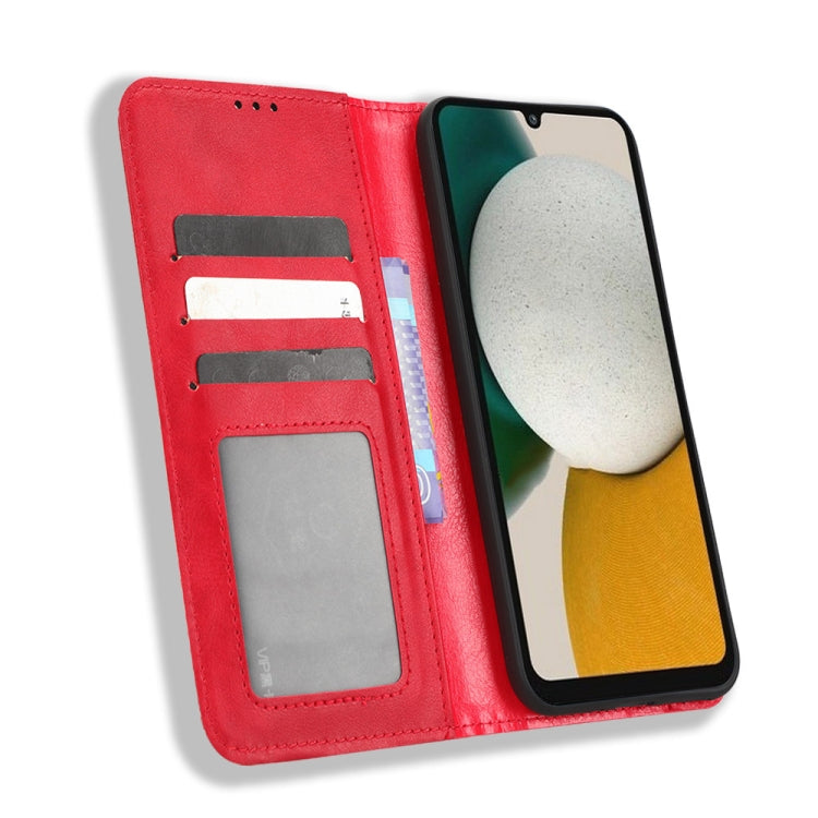 For Samsung Galaxy A34 5G Magnetic Buckle Retro Texture Leather Phone Case