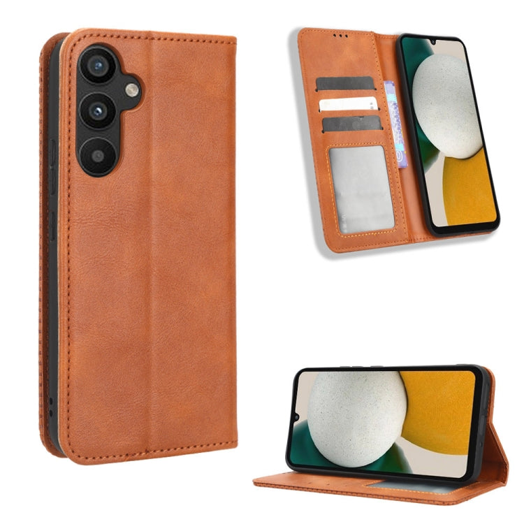For Samsung Galaxy A34 5G Magnetic Buckle Retro Texture Leather Phone Case