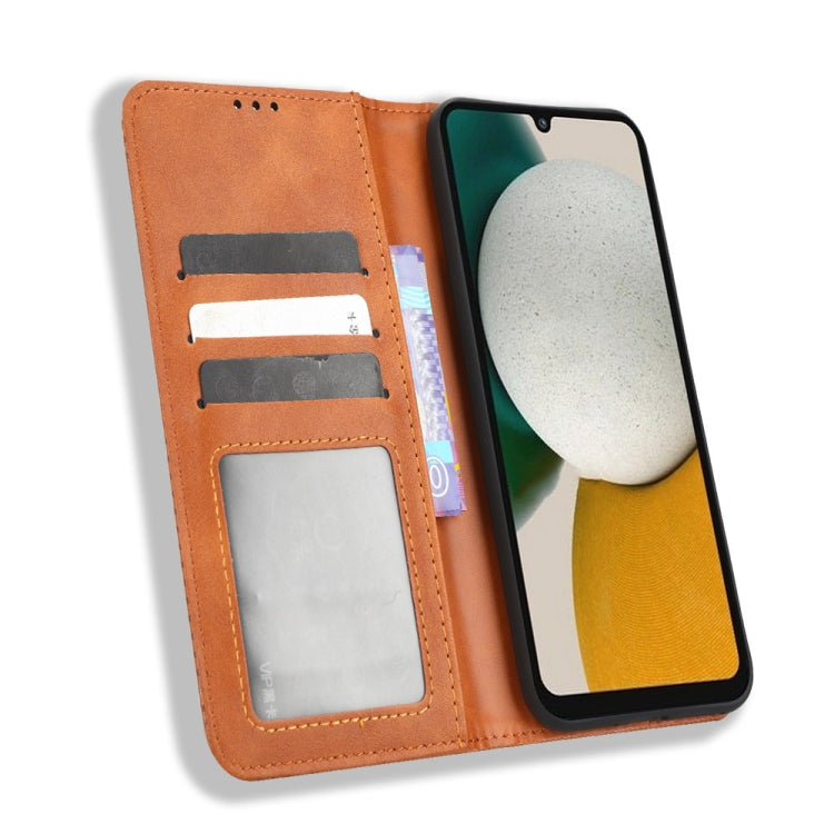 For Samsung Galaxy A34 5G Magnetic Buckle Retro Texture Leather Phone Case
