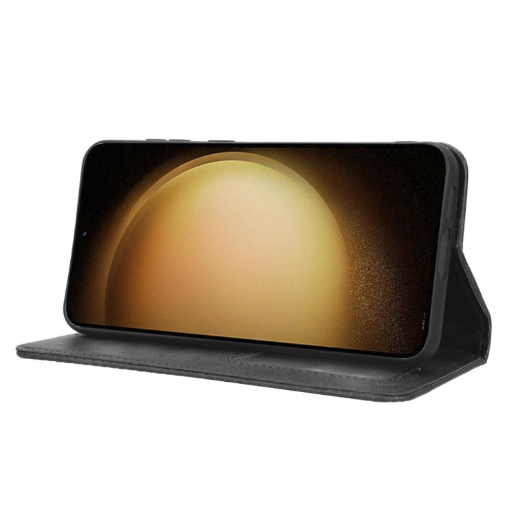 For Samsung Galaxy S23+ 5G Magnetic Buckle Retro Texture Leather Phone Case