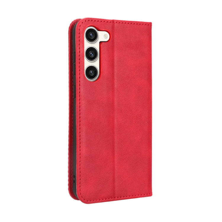 For Samsung Galaxy S23+ 5G Magnetic Buckle Retro Texture Leather Phone Case
