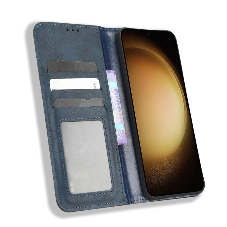 For Samsung Galaxy S23+ 5G Magnetic Buckle Retro Texture Leather Phone Case