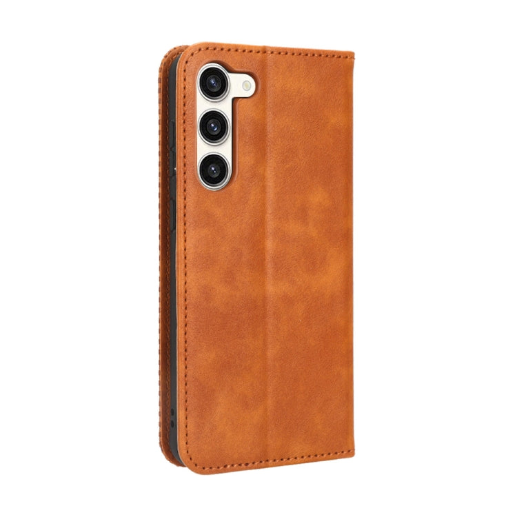 For Samsung Galaxy S23+ 5G Magnetic Buckle Retro Texture Leather Phone Case