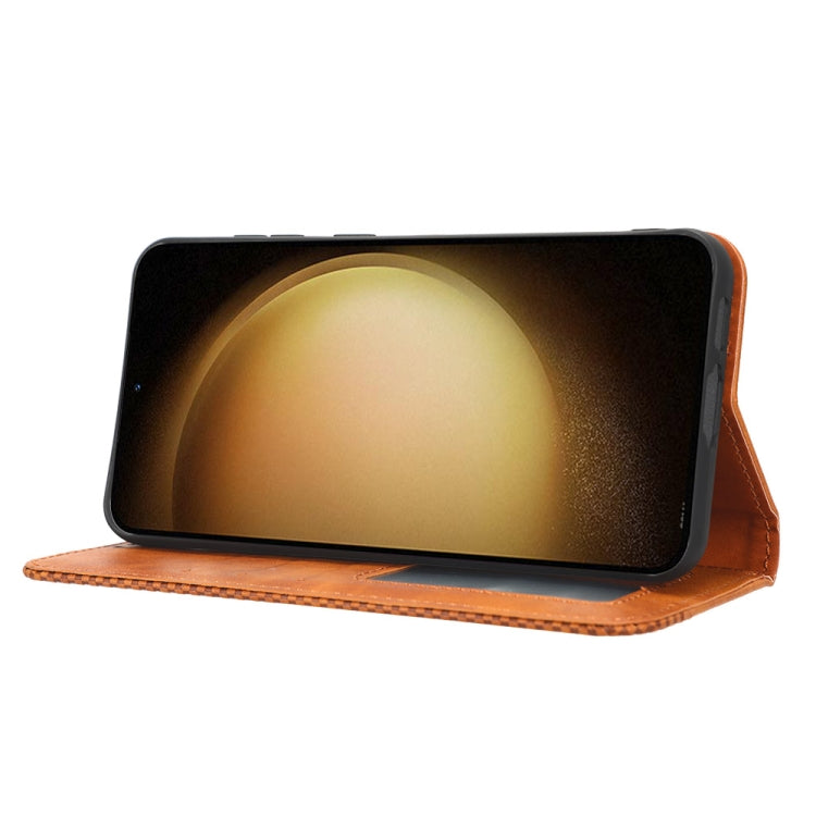 For Samsung Galaxy S23+ 5G Magnetic Buckle Retro Texture Leather Phone Case