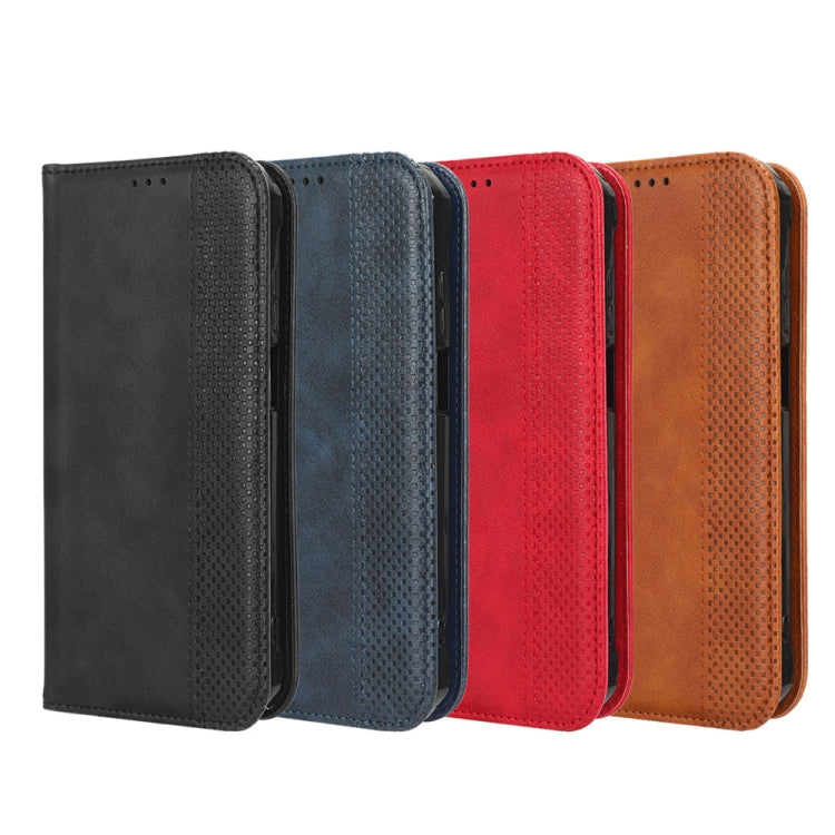 For Samsung Galaxy S23+ 5G Magnetic Buckle Retro Texture Leather Phone Case