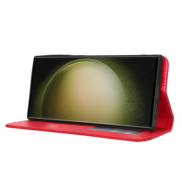 For Samsung Galaxy S23 Ultra 5G Magnetic Buckle Retro Texture Leather Phone Case