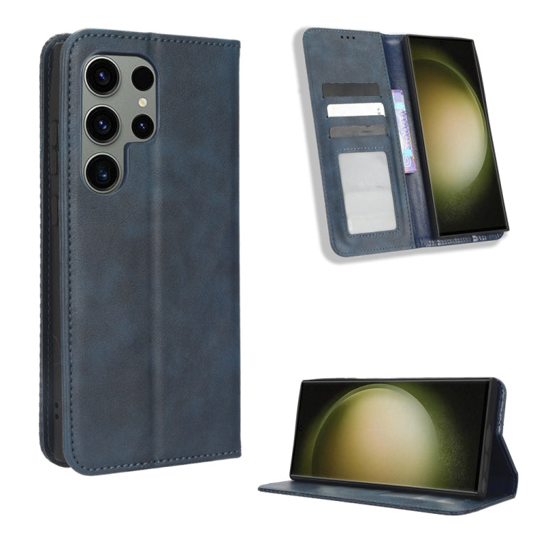 For Samsung Galaxy S23 Ultra 5G Magnetic Buckle Retro Texture Leather Phone Case