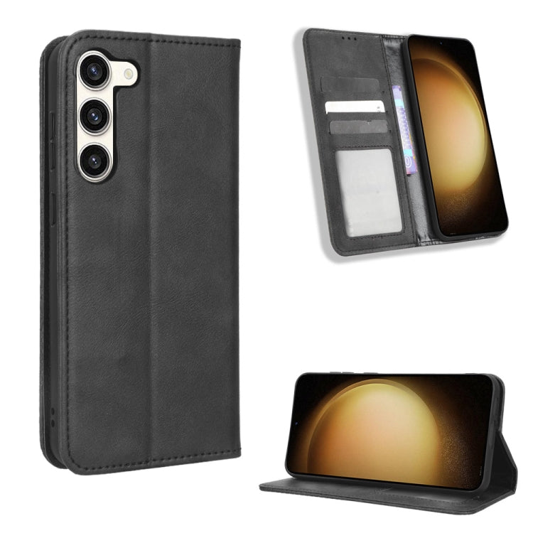 For Samsung Galaxy S23 5G Magnetic Buckle Retro Texture Leather Phone Case