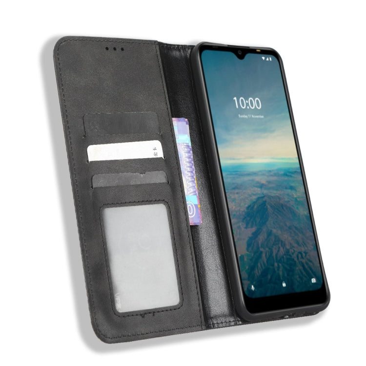 For Vodafone Smart V22 Magnetic Buckle Retro Texture Leather Phone Case