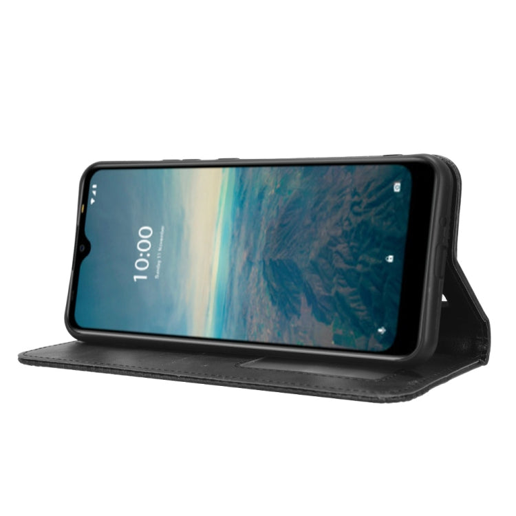 For Vodafone Smart V22 Magnetic Buckle Retro Texture Leather Phone Case