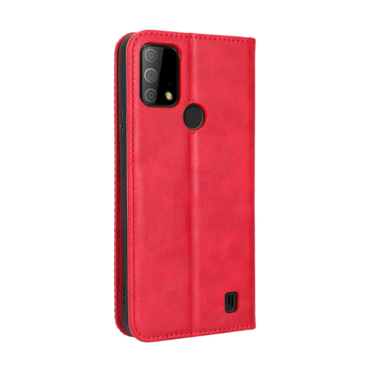 For Vodafone Smart V22 Magnetic Buckle Retro Texture Leather Phone Case