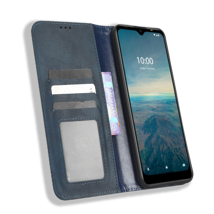 For Vodafone Smart V22 Magnetic Buckle Retro Texture Leather Phone Case