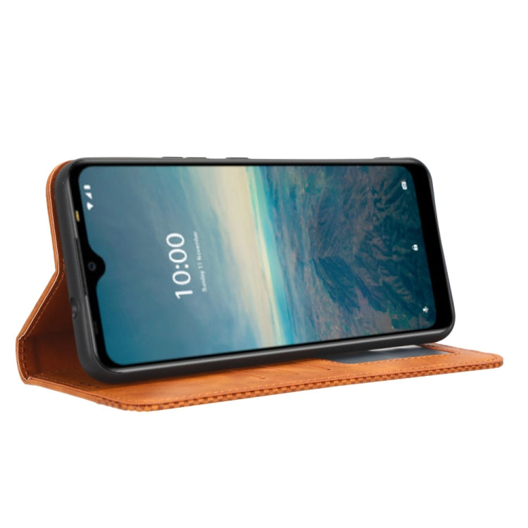 For Vodafone Smart V22 Magnetic Buckle Retro Texture Leather Phone Case