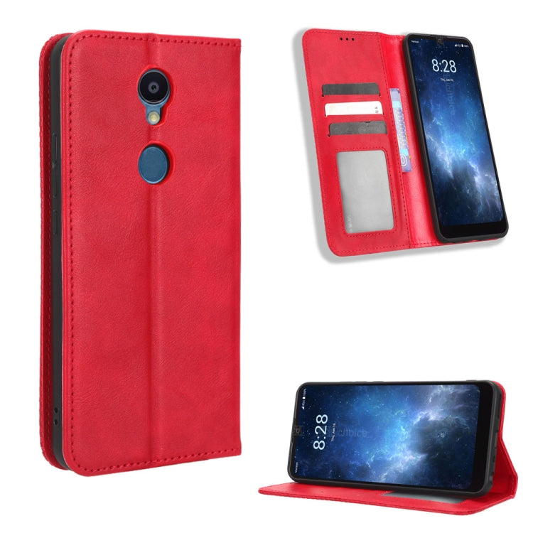 For Sharp Rouvo V Magnetic Buckle Retro Texture Leather Phone Case