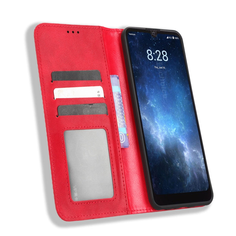 For Sharp Rouvo V Magnetic Buckle Retro Texture Leather Phone Case