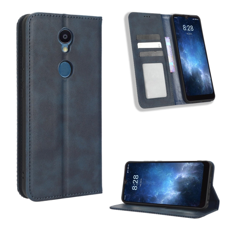 For Sharp Rouvo V Magnetic Buckle Retro Texture Leather Phone Case