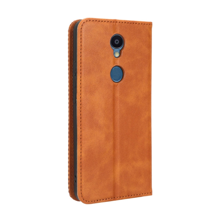 For Sharp Rouvo V Magnetic Buckle Retro Texture Leather Phone Case
