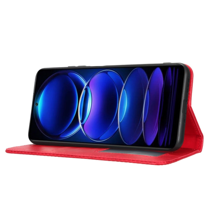 For Xiaomi Poco X5 5G / Redmi Note 12 5G Magnetic Buckle Retro Texture Leather Phone Case