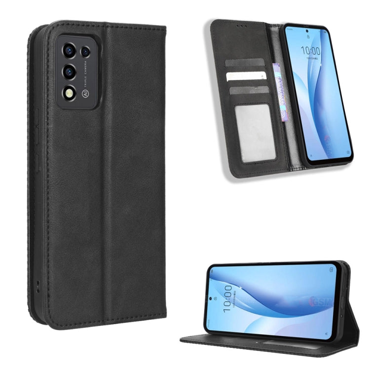 For ZTE Libero 5G III Magnetic Buckle Retro Texture Leather Phone Case