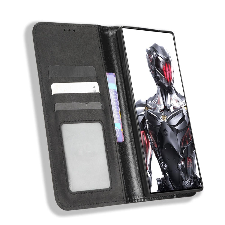 For ZTE nubia Red Magic 8 Pro / 8 Pro+ Magnetic Buckle Retro Texture Leather Phone Case