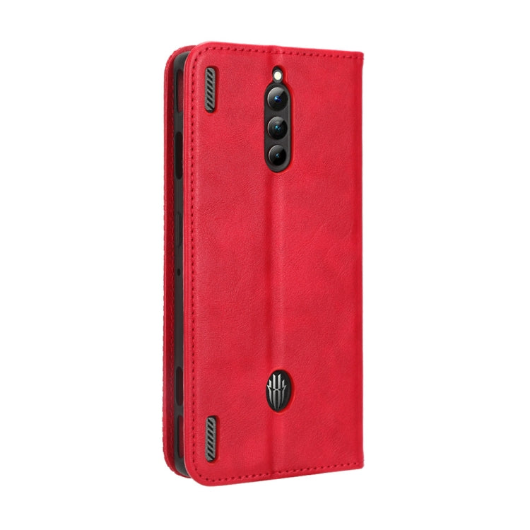 For ZTE nubia Red Magic 8 Pro / 8 Pro+ Magnetic Buckle Retro Texture Leather Phone Case