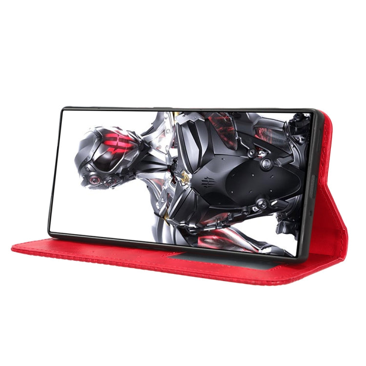 For ZTE nubia Red Magic 8 Pro / 8 Pro+ Magnetic Buckle Retro Texture Leather Phone Case