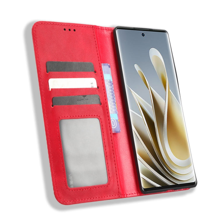 For ZTE nubia Z50 Magnetic Buckle Retro Texture Leather Phone Case