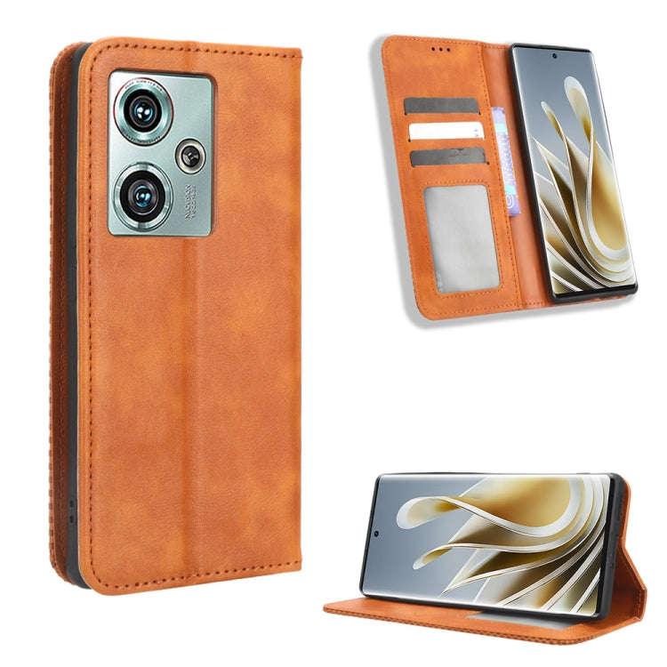For ZTE nubia Z50 Magnetic Buckle Retro Texture Leather Phone Case