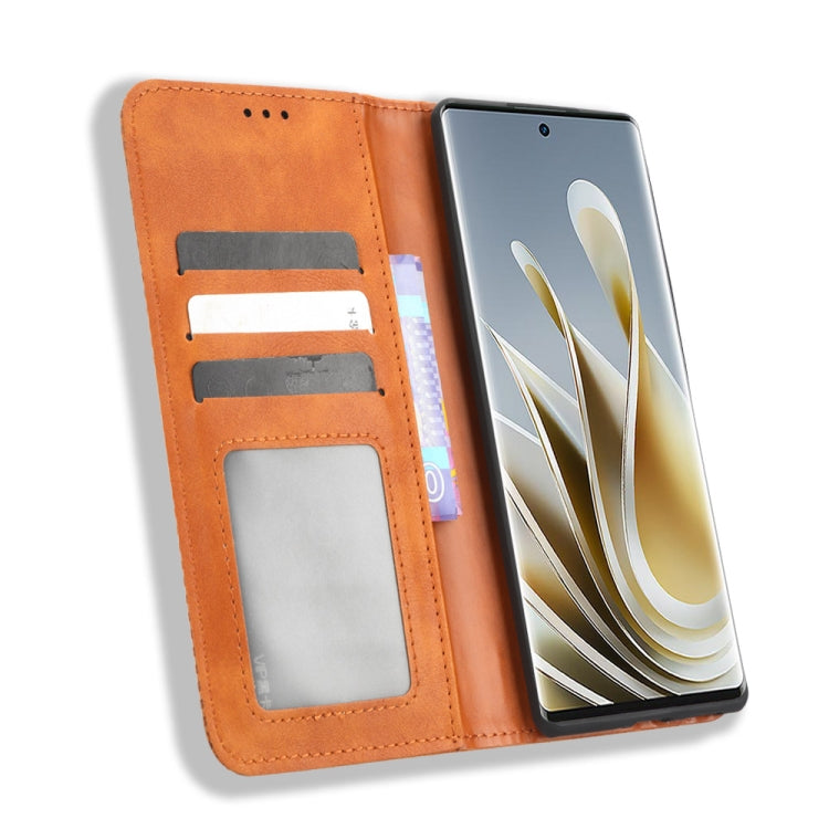 For ZTE nubia Z50 Magnetic Buckle Retro Texture Leather Phone Case