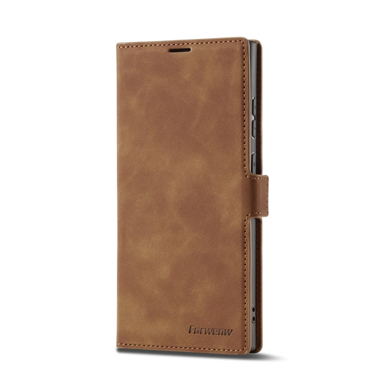 For Samsung Galaxy S23 Ultra 5G Forwenw Dream Series Oil Edge Strong Magnetism Leather Phone Case