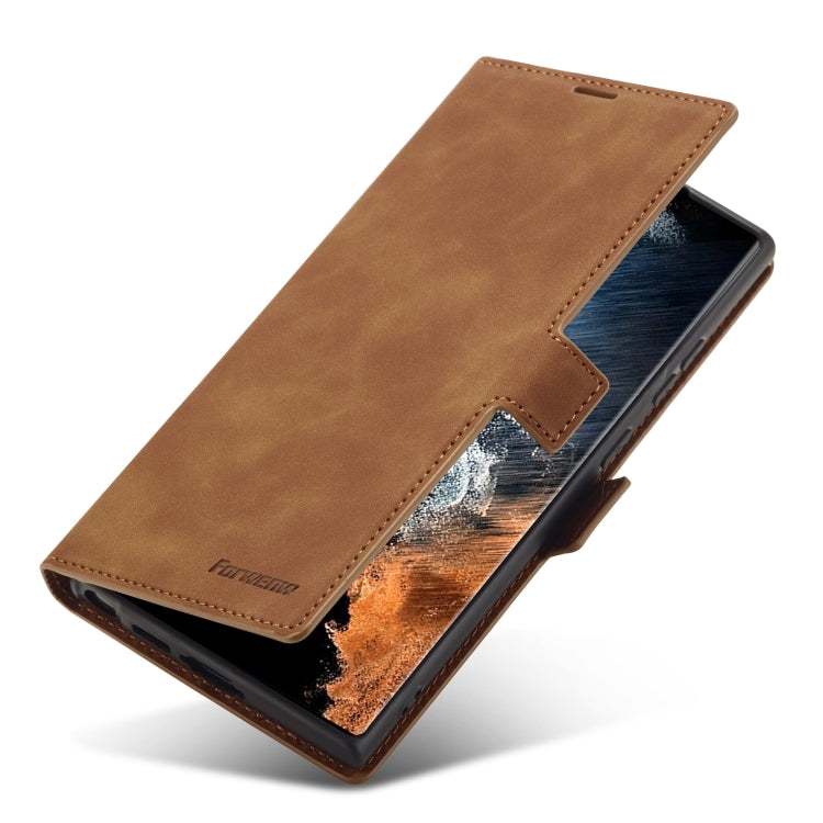 For Samsung Galaxy S23 Ultra 5G Forwenw Dream Series Oil Edge Strong Magnetism Leather Phone Case