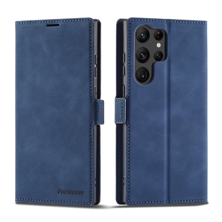 For Samsung Galaxy S23 Ultra 5G Forwenw Dream Series Oil Edge Strong Magnetism Leather Phone Case