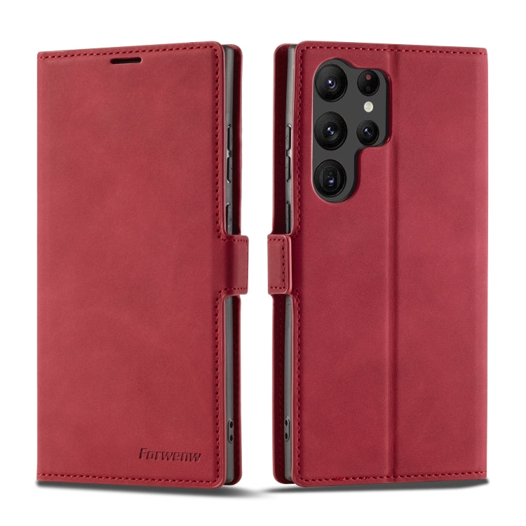 For Samsung Galaxy S23 Ultra 5G Forwenw Dream Series Oil Edge Strong Magnetism Leather Phone Case