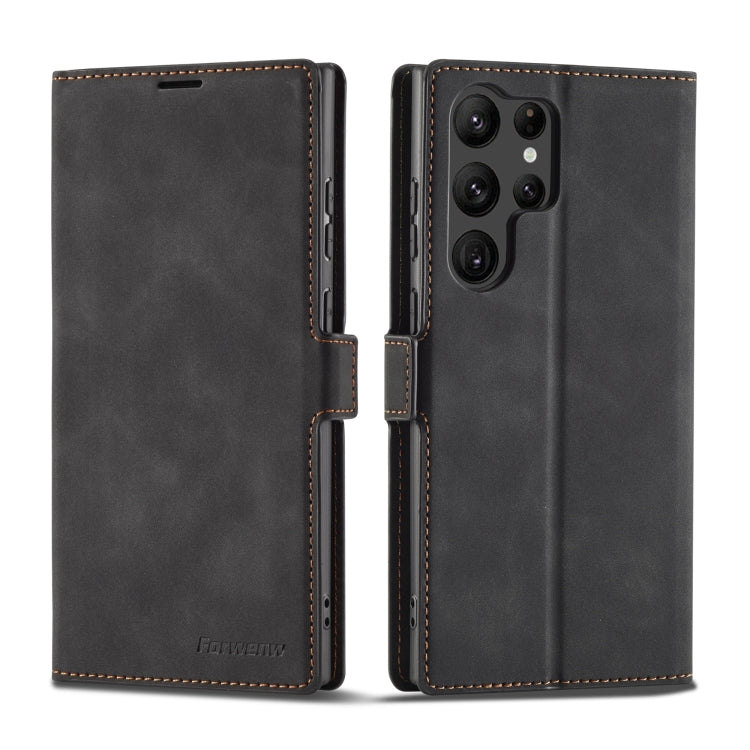 For Samsung Galaxy S23 Ultra 5G Forwenw Dream Series Oil Edge Strong Magnetism Leather Phone Case