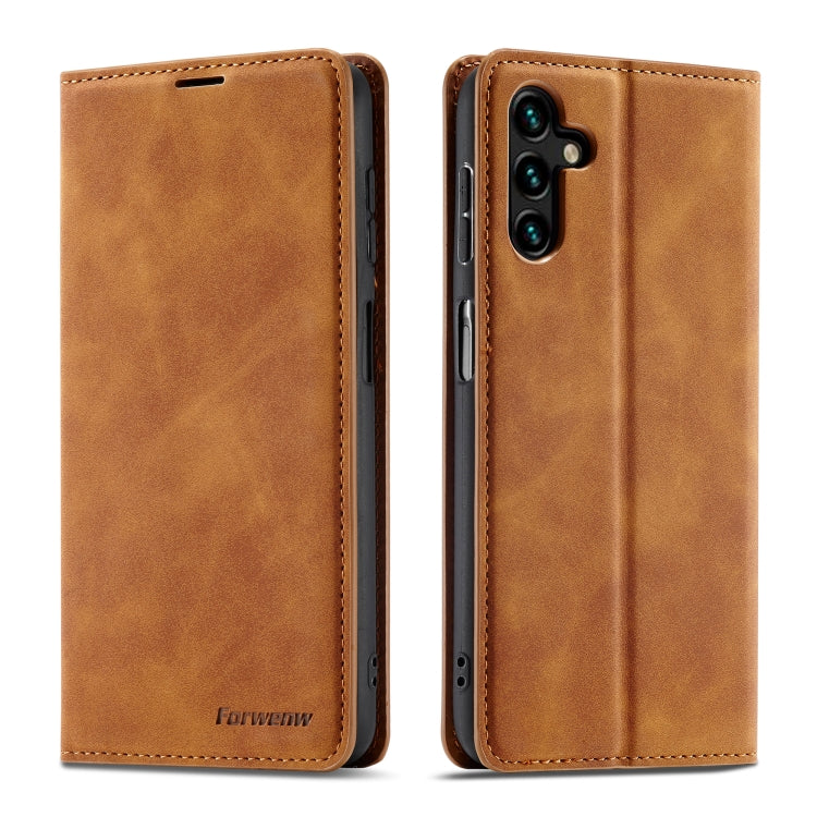 For Samsung Galaxy A14 5G Forwenw Dream Series Oil Edge Strong Magnetism Leather Phone Case