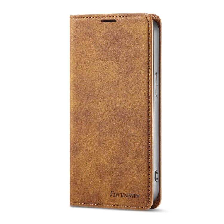 For iPhone 14 Pro Max Forwenw Dream Series Oil Edge Strong Magnetism Leather Phone Case