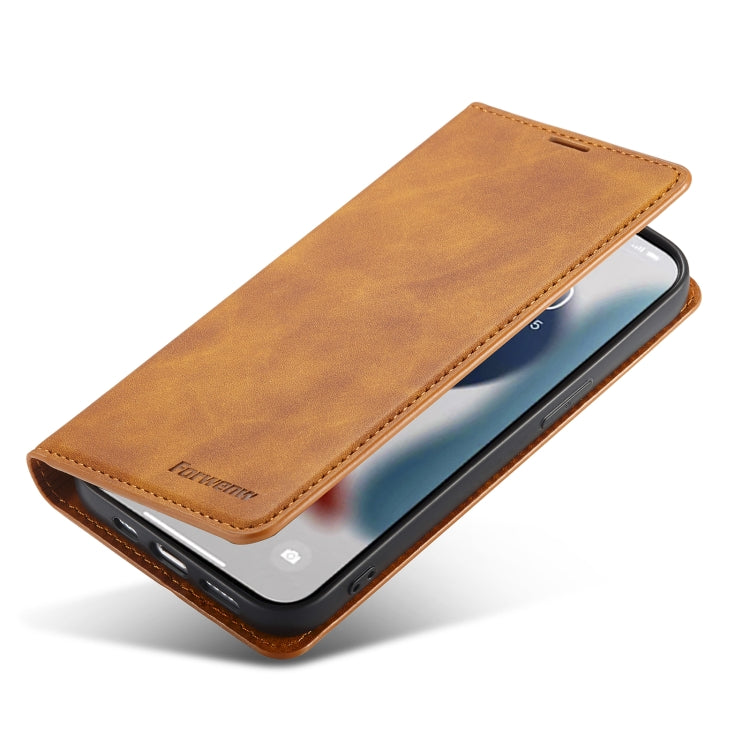 For iPhone 14 Pro Max Forwenw Dream Series Oil Edge Strong Magnetism Leather Phone Case